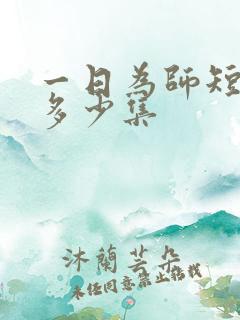 一日为师短剧有多少集