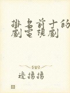 排名前十的谍战剧电视剧