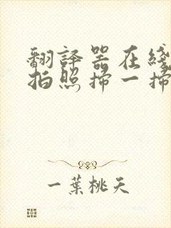 翻译器在线翻译拍照扫一扫