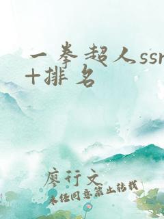 一拳超人ssr+排名