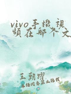 vivo手机视频在哪个文件夹