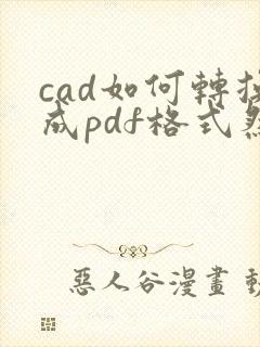 cad如何转换成pdf格式然后怎么保存