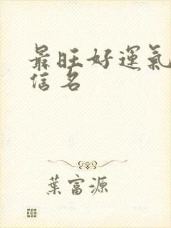 最旺好运气的微信名