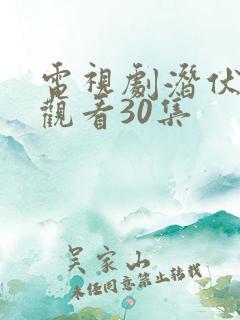 电视剧潜伏免费观看30集