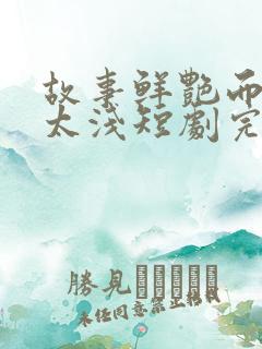 故事鲜艳而缘分太浅短剧完整版