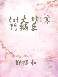 txt大明:寒门辅臣