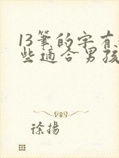 13笔的字有哪些适合男孩取名