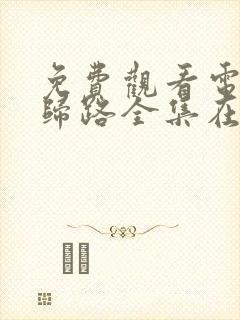 免费观看电视剧归路全集在线播放