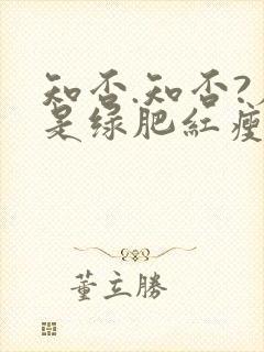 知否.知否?应是绿肥红瘦在线观看