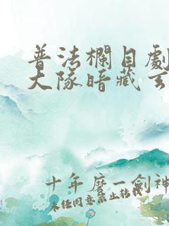 普法栏目剧第九大队暗藏玄机