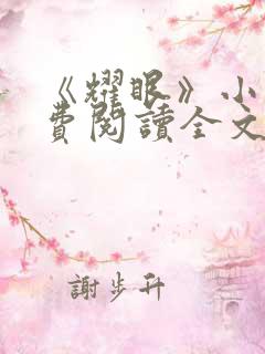 《耀眼》小说免费阅读全文