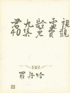 君九龄电视剧全40集免费观看