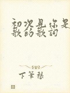 初次见你是哪首歌的歌词