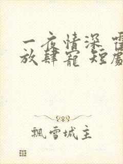 一夜情深 霍少放肆宠 短剧