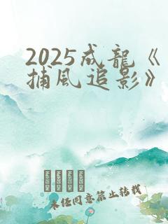 2025成龙《捕风追影》电影