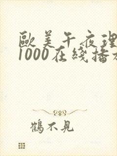 欧美午夜理论片1000在线播放