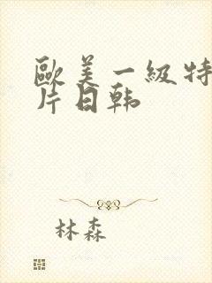 欧美一级特黄大片日韩