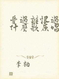 爱过谁恨过谁是什么歌原唱
