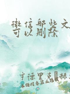 微信哪些文件夹可以删除