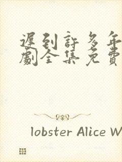 迟到许多年电视剧全集免费观看