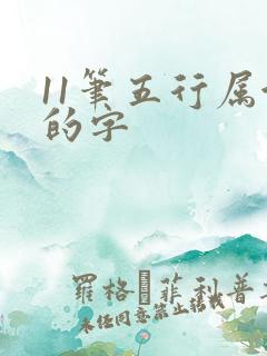 11笔五行属金的字