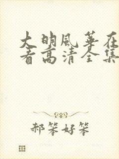 大明风华在线观看高清全集