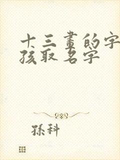 十三画的字给女孩取名字