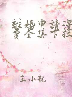 离婚申请漫画免费全集下拉式漫画