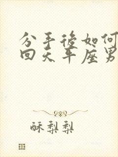 分手后如何去挽回天平座男