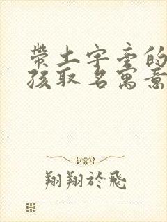 带土字旁的字男孩取名寓意吉祥的