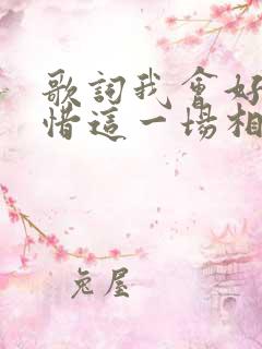 歌词我会好好珍惜这一场相遇是什么歌