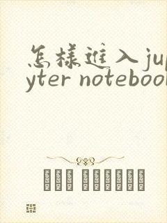 怎样进入jupyter notebook