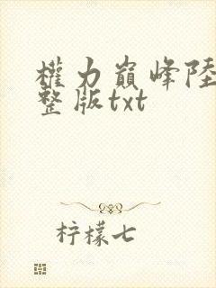 权力巅峰陆皓完整版txt