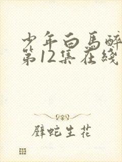 少年白马醉春风第12集在线观看