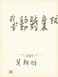 我的贴身校花新章节列表