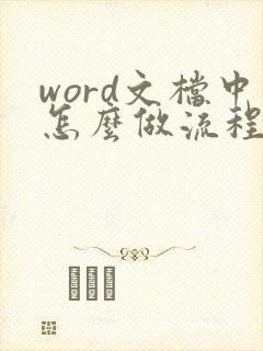 word文档中怎么做流程图