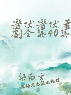 潜伏潜伏者电视剧全集40集免费观看