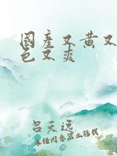 国产又黄又粗又色又爽