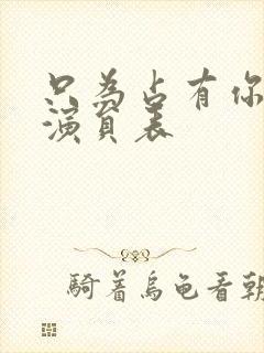 只为占有你短剧演员表