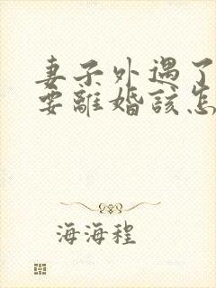 妻子外遇了老公要离婚该怎么挽回