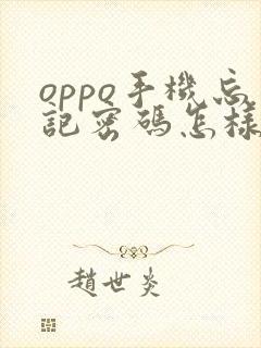 oppo手机忘记密码怎样开锁