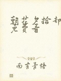 朝花夕拾却已迟免费看