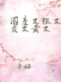 国产又粗又猛又爽又黄又