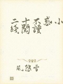 二十不惑小说在线阅读