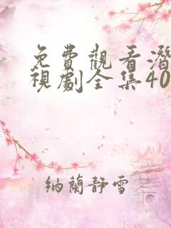 免费观看潜伏电视剧全集40集