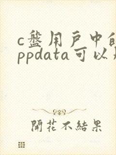 c盘用户中的appdata可以删除吗