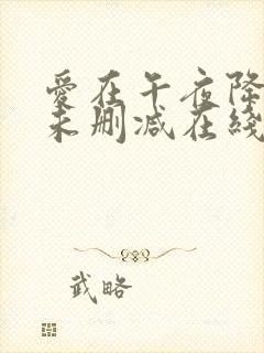 爱在午夜降临前未删减在线观看