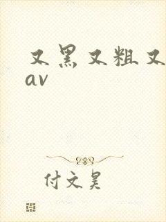 又黑又粗又色的av