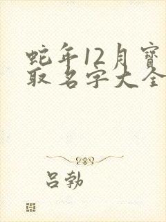 蛇年12月宝宝取名字大全