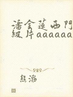 潘金莲西门庆一级片aaaaaa免费